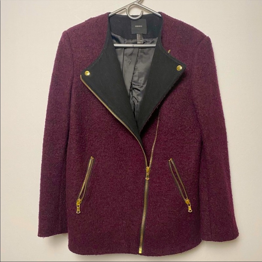Boucle Yarn Moto Jacket